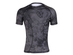 Omni-camiseta Manga Corta Elástica Alta Absorción Sudor Camuflaje Outdoor Patrón Python Oscuro M
