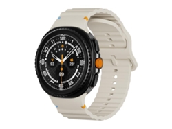 Bracelete Para Samsung Galaxy Watch 8 / 8 Classic - Silicone Com Textura Ondulada Clássica E Fivela Colorida Costurada - Bege