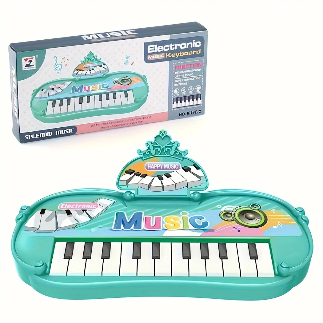 Piano Electrónico De Juguete De 13 Teclas (verde Claro), Fabricado En Resina Abs.