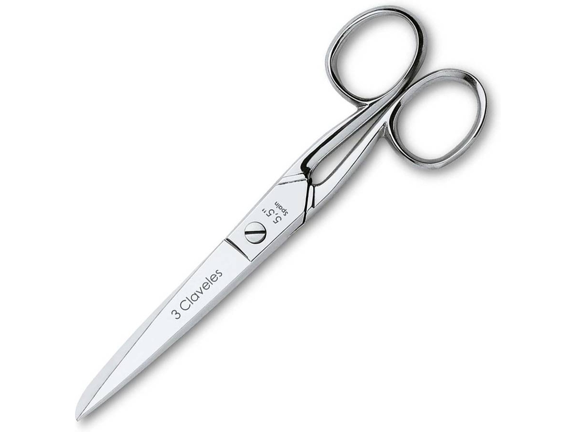 Tijera 3 CLAVELES Costura Tipo Catalanas (14 cm - Acero Carbono - Gris)