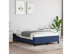 Estructura De Cama Sin Colchón Tela Azul 120x200 Cm