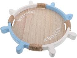 Bandeja Grande De Madera Para Servir, Con Forma De Timón De Barco, Bandeja Decorativa Mediterránea.