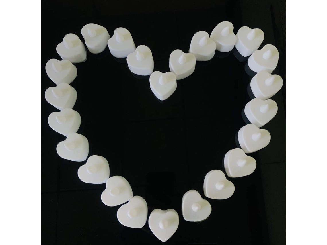 (4 Velas De Deseos Led Sin Llama Con Luz Blanca En Forma De Corazón), Adecuadas Para Decoraciones De Halloween Y Navidad.