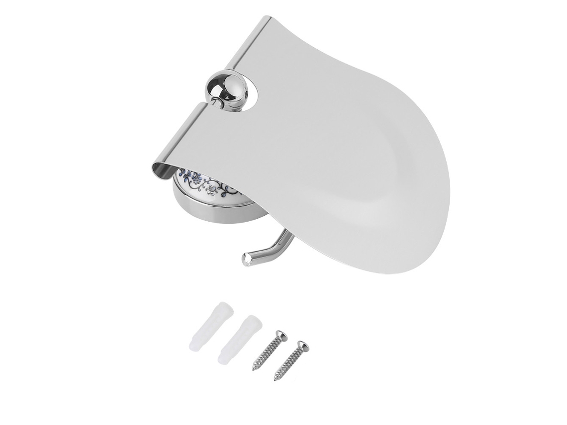 Soporte De Papel Higiénico De Pared Para Baño, Acero Inoxidable, Color Plata, Con Tapa Antideslizante.