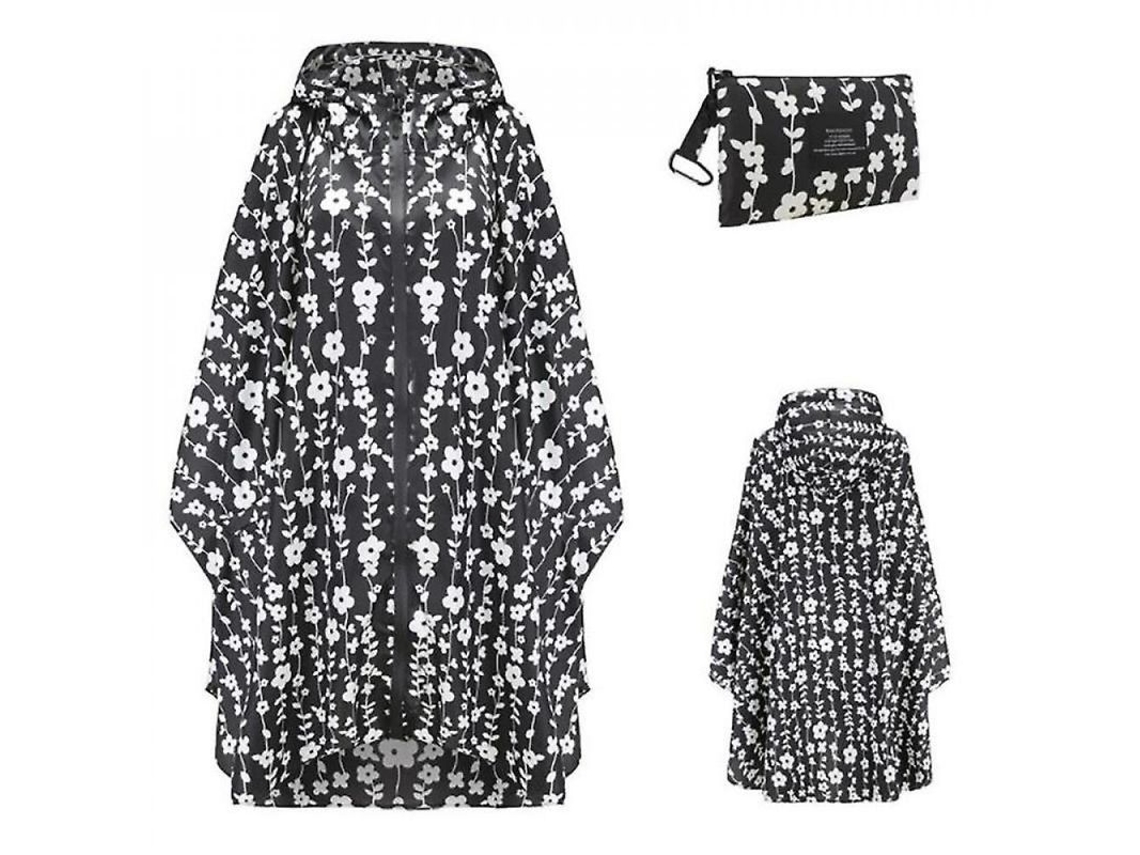 2026-impermeable Portátil Para Adultos, Poncho Reutilizable Con Capucha Y Mangas Ligero Impermeable Jgp Blanco Negro