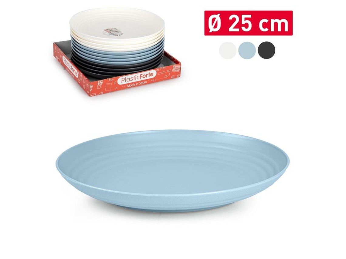 Plato Llano 25 Cm Reutilizable Ideal Fiestas Gris PLASTIC FORTE