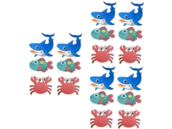 Juego de 3 pegatinas decorativas de PEVA con estampado de animales marinos para habitaciones de niños y niñas, 6 piezas x Slowmoose