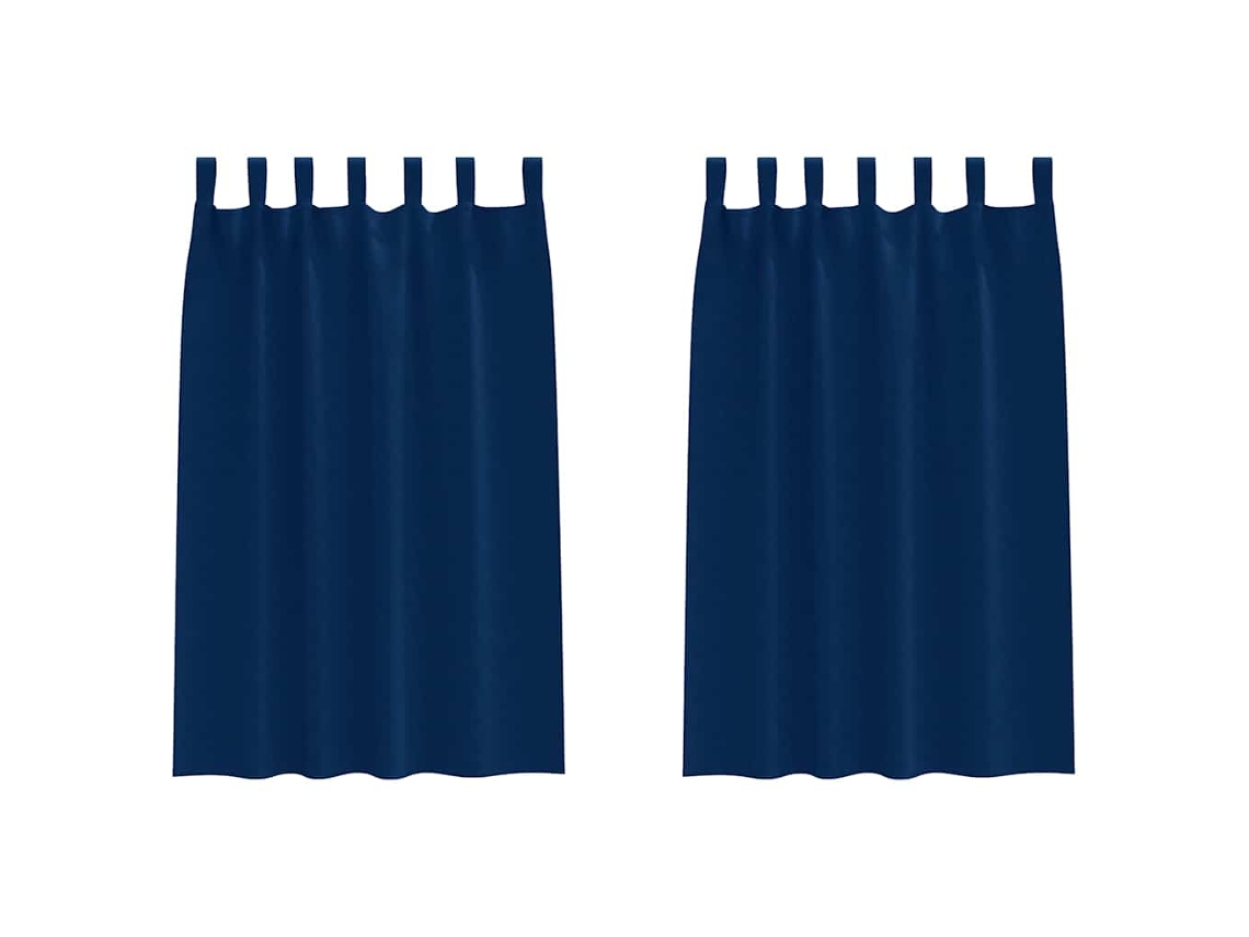 Maison Exclusive - Cortinas Opacas Con Anillas 2 Pcs Azul Oscuro 175 X 140 Cm