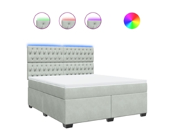 Maison Exclusive - Cama Box Spring Con Colchón Terciopelo Gris Claro 180x200 Cm
