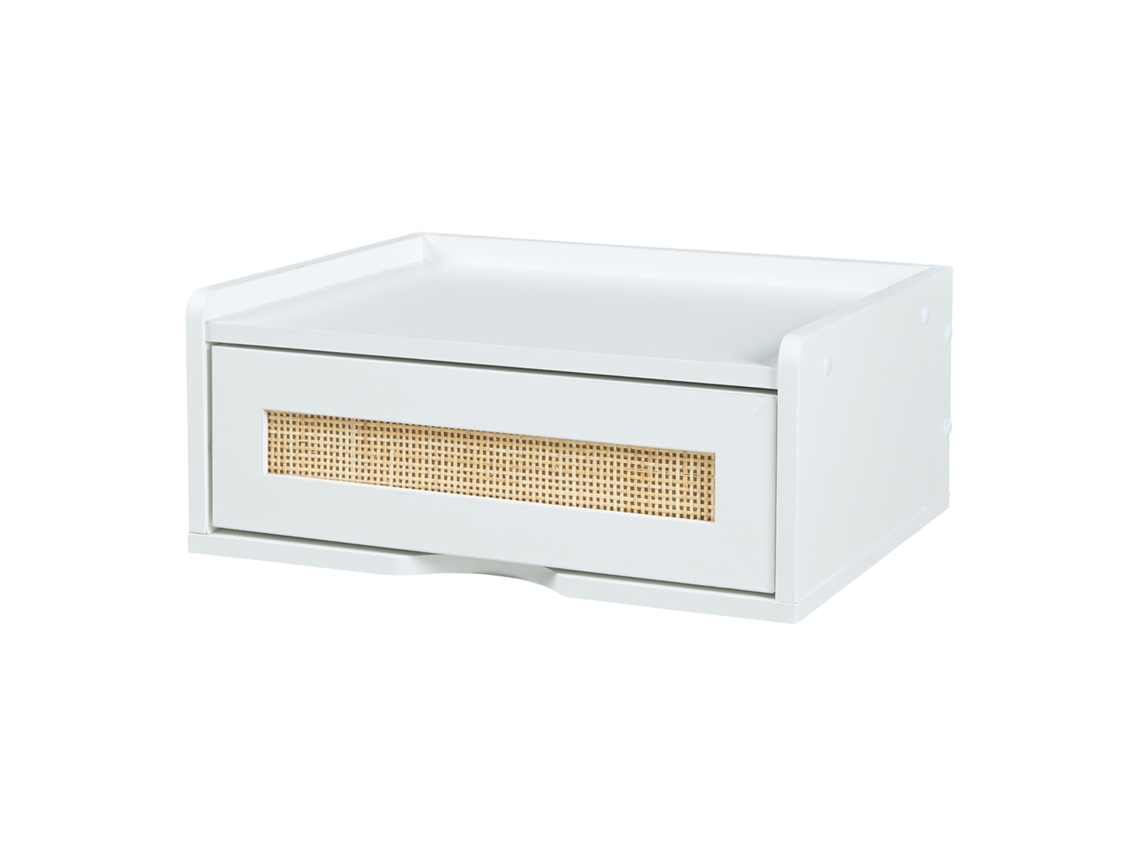 Estantería de pared Ljuredsø con cajón 40x30x16,5 cm - Blanco [EN.CASA]