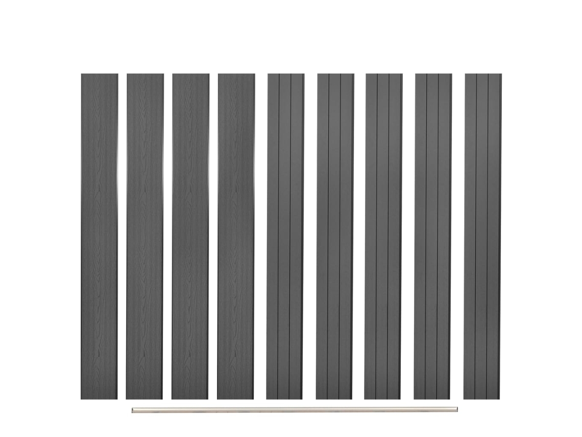 Conjunto 9 Panel de valla VIDAXL Gris WPC