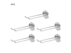5 Soportes Metálicos De Pared Con Gancho Para Herramientas De Garaje (150x6 Mm)