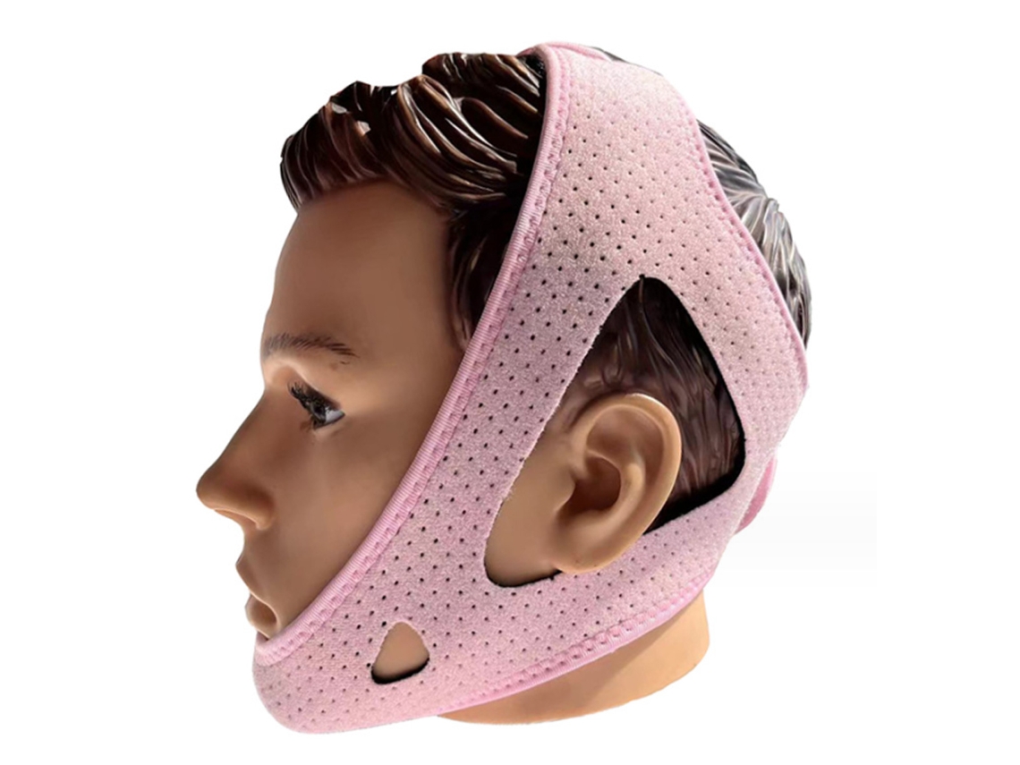 Compañero de fitness facial, correa transpirable antirronquidos para la barbilla, correa reutilizable para la barbilla doble para un mejor contorno facial.