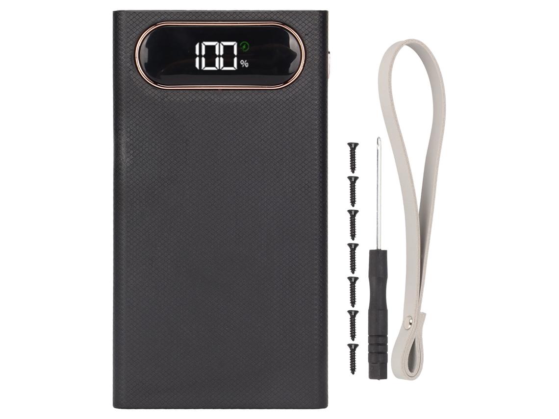 Caja De Almacenamiento De Baterías 12x18650 Sin Soldadura 22.5w Banco De Energía Diy Portátil Con Pantalla Lcd