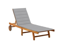 Tumbona de jardín Mueble para patio Asiento de jardín con cojín madera maciza de acacia