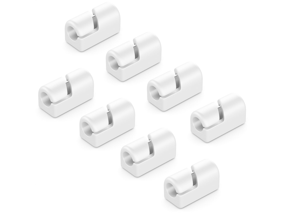 8 clips de silicona autoadhesivos blancos para cables, organizador. ZYBLSSBB
