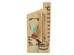 Termómetro De Arena Para Sauna, 15 Minutos, Madera Dorada, 0-140 °c, Medición Precisa, Accesorio Para Montaje En Pared.