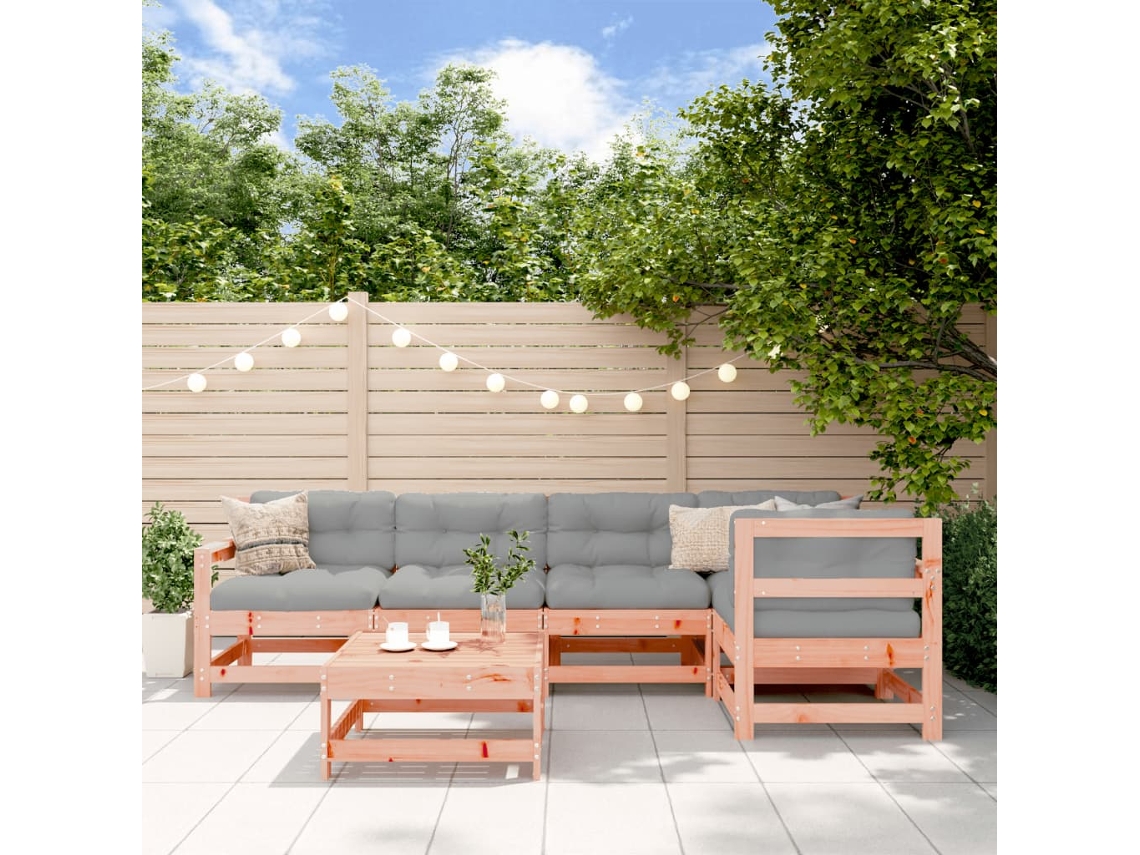 Conjunto de salón de jardín de 2 piezas en madera maciza Douglas Dkd Home Decor