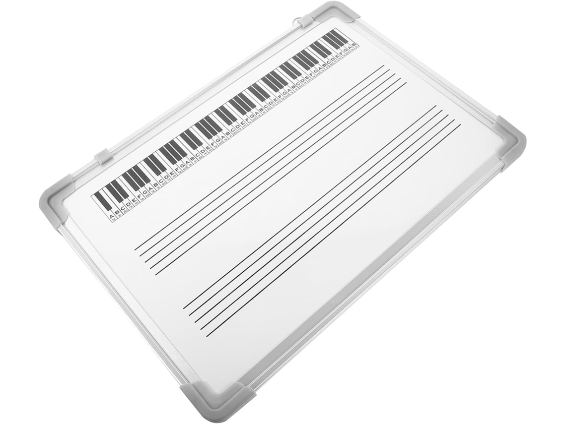 Pizarra blanca educativa de doble cara para partituras musicales, borrable en seco, aleación de aluminio. SFUSHOS
