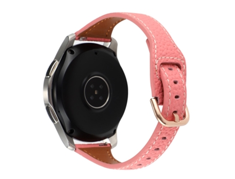 Correa de piel auténtica textura litchi 20mm para Samsung Galaxy Watch 5 Pro 45mm/Watch4 Classic 42mm/46mm - rosa oscuro