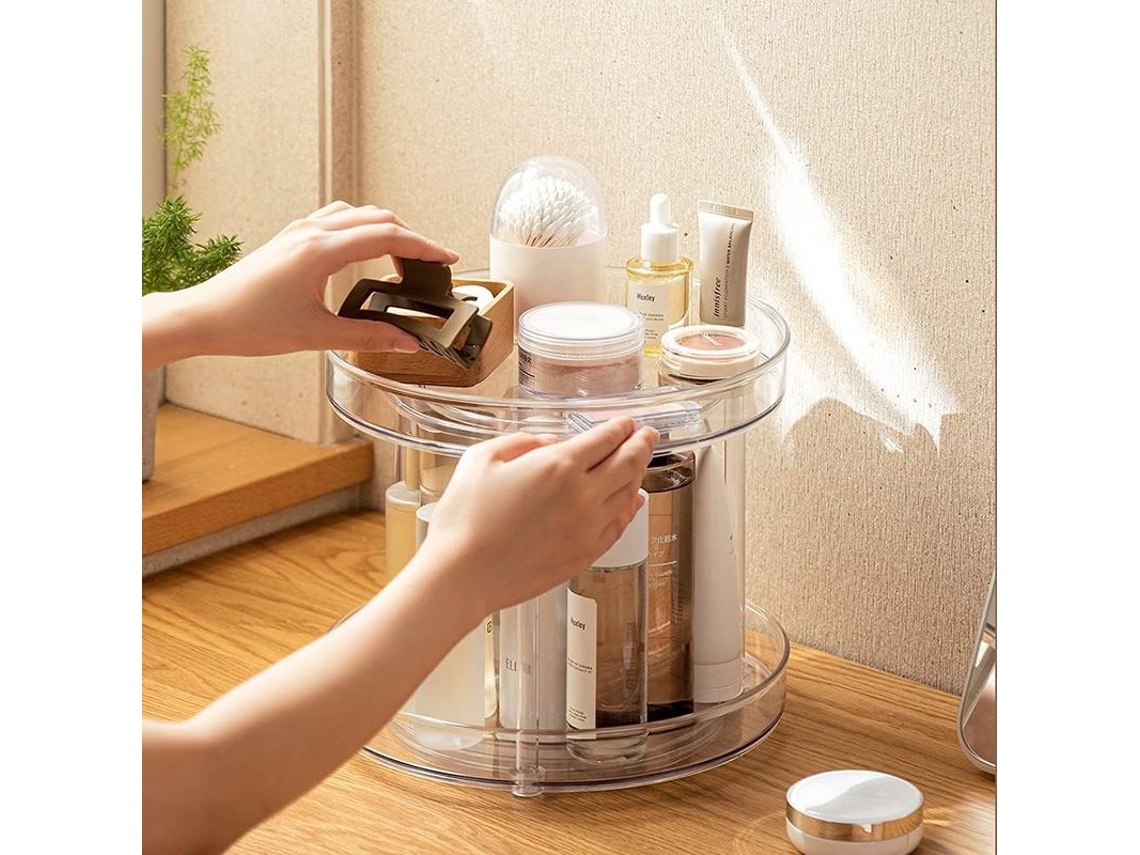 Estante De Almacenamiento Giratorio Doble Para Cosméticos, Cuidado De La Piel, Baño Y Cocina.