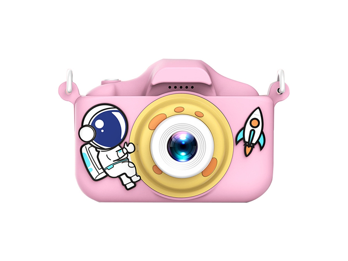 Cámara Infantil, Mini Cámara Digital De Diseño Animado Con Cámara Dupla (astronauta Rosa) Czhhmart