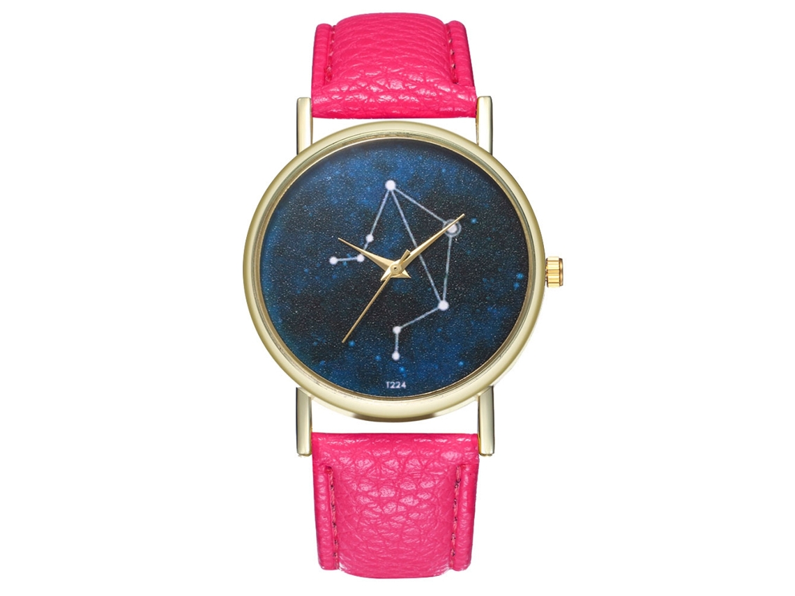 Reloj De Pulsera Analógico De Cuarzo De Aleación Con Esfera Redonda - Moda (rojo-rosa)
