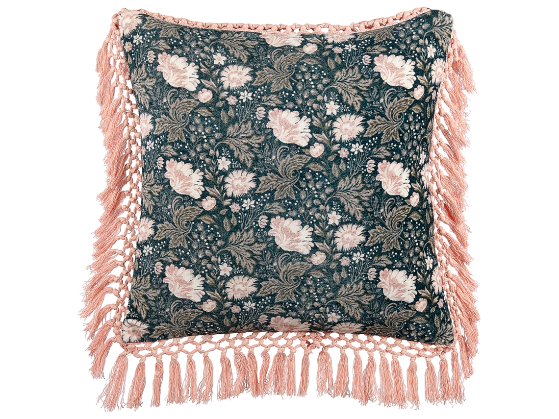 Cojín decorativo BELIANI Parrotia de Terciopelo Azul 45x45x10