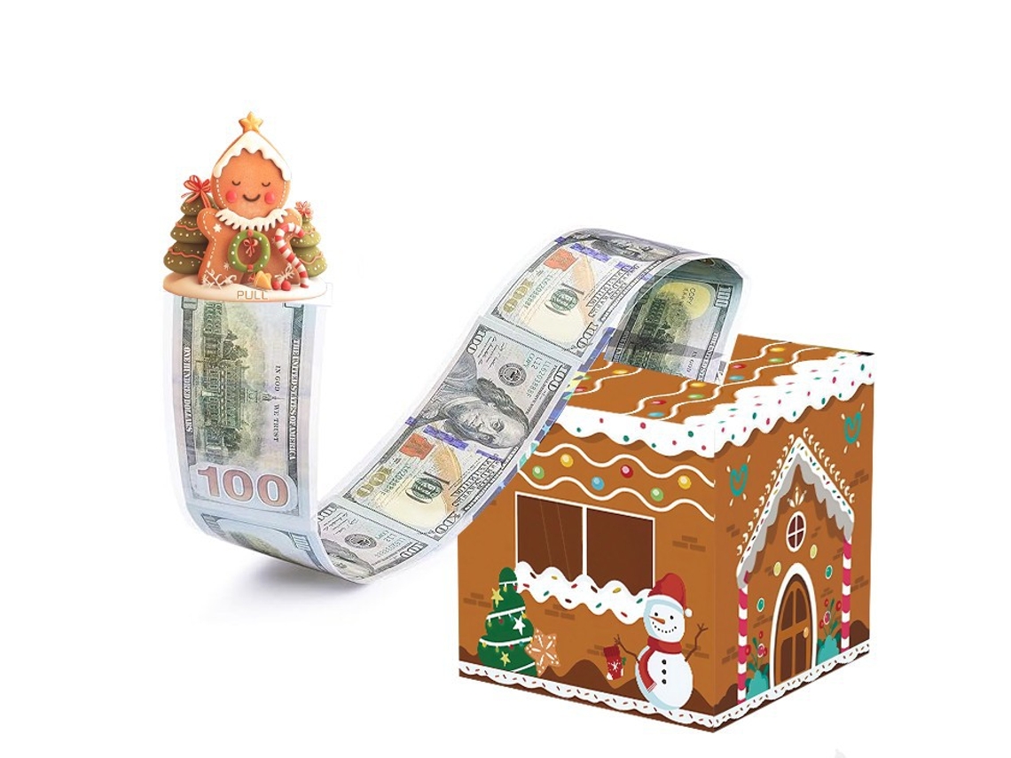 Caja de regalo navideña para dinero, organizador de dinero DIY con 50 bolsas transparentes Aeuzwr (estilo 18)
