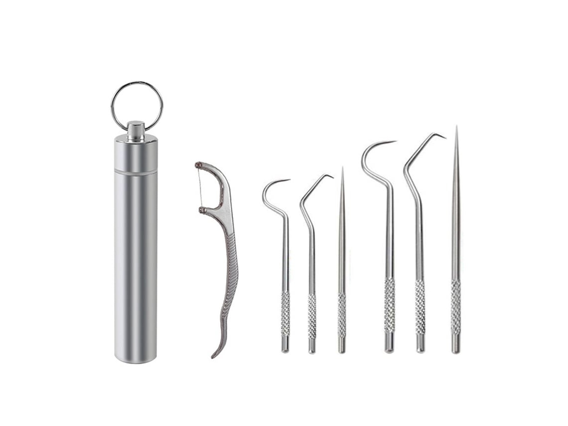 Set Palillos Reutilizables Acero Inoxidable Portátil Soporte Picnic Camping