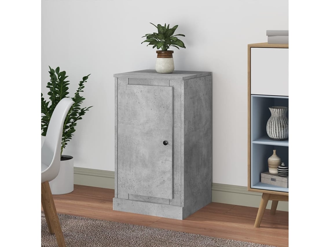 Aparador De Madera Contrachapada Gris Hormigón 37,5x35,5x67,5cm