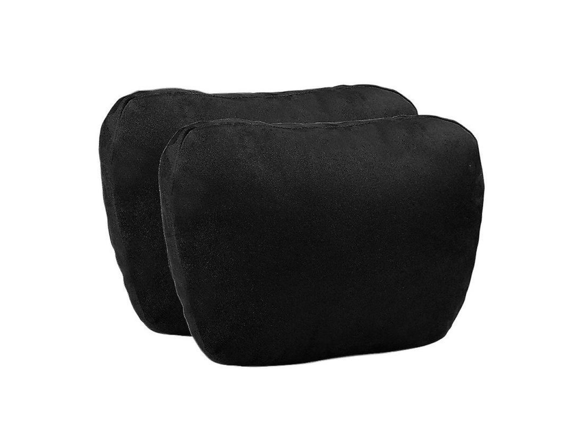 2pcs Almohada Cabeza Coche Universal Suave Soporte Cuello Diseño Clase S Negro Negro