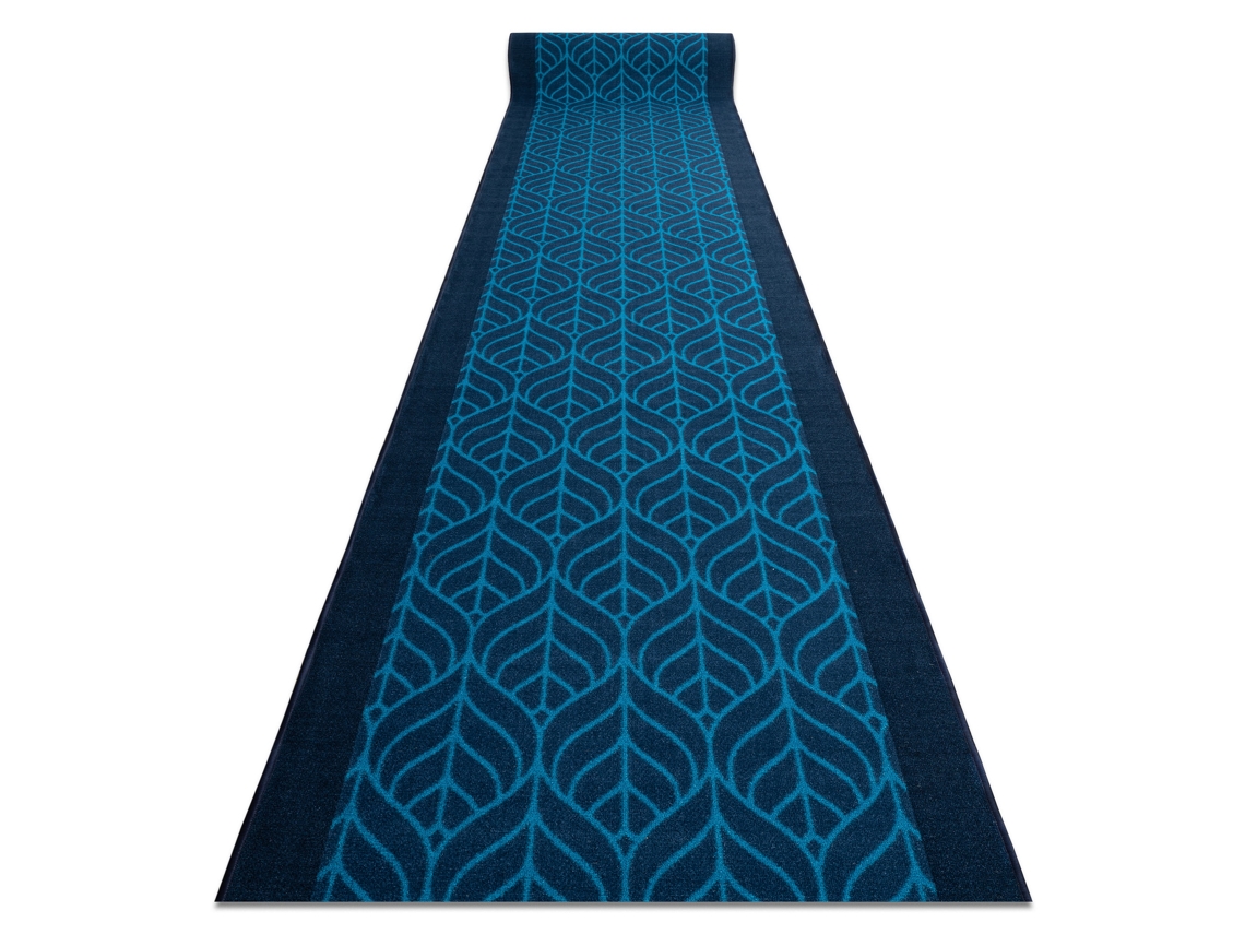 Alfombra de Pasillo con Refuerzo de Goma DYWANY LUSZCZOW Pióra Plumas (80 x 100 cm - Azul)