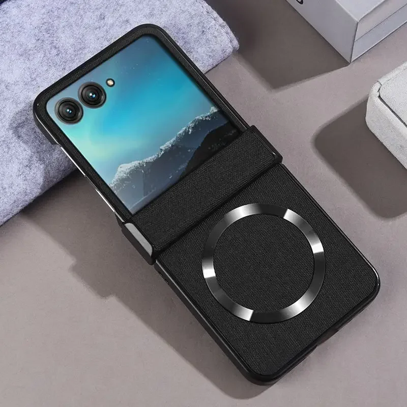 (negro, Motorola Razr 50 Ultra) Funda Protectora Rígida A Prueba De Golpes, Compatible Con Carga Inalámbrica Magnética Magsafe.
