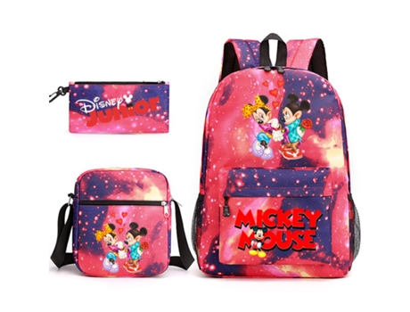 KOHREE Conjunto de tres piezas de mochila escolar para estudiantes de Mickey Mouse
