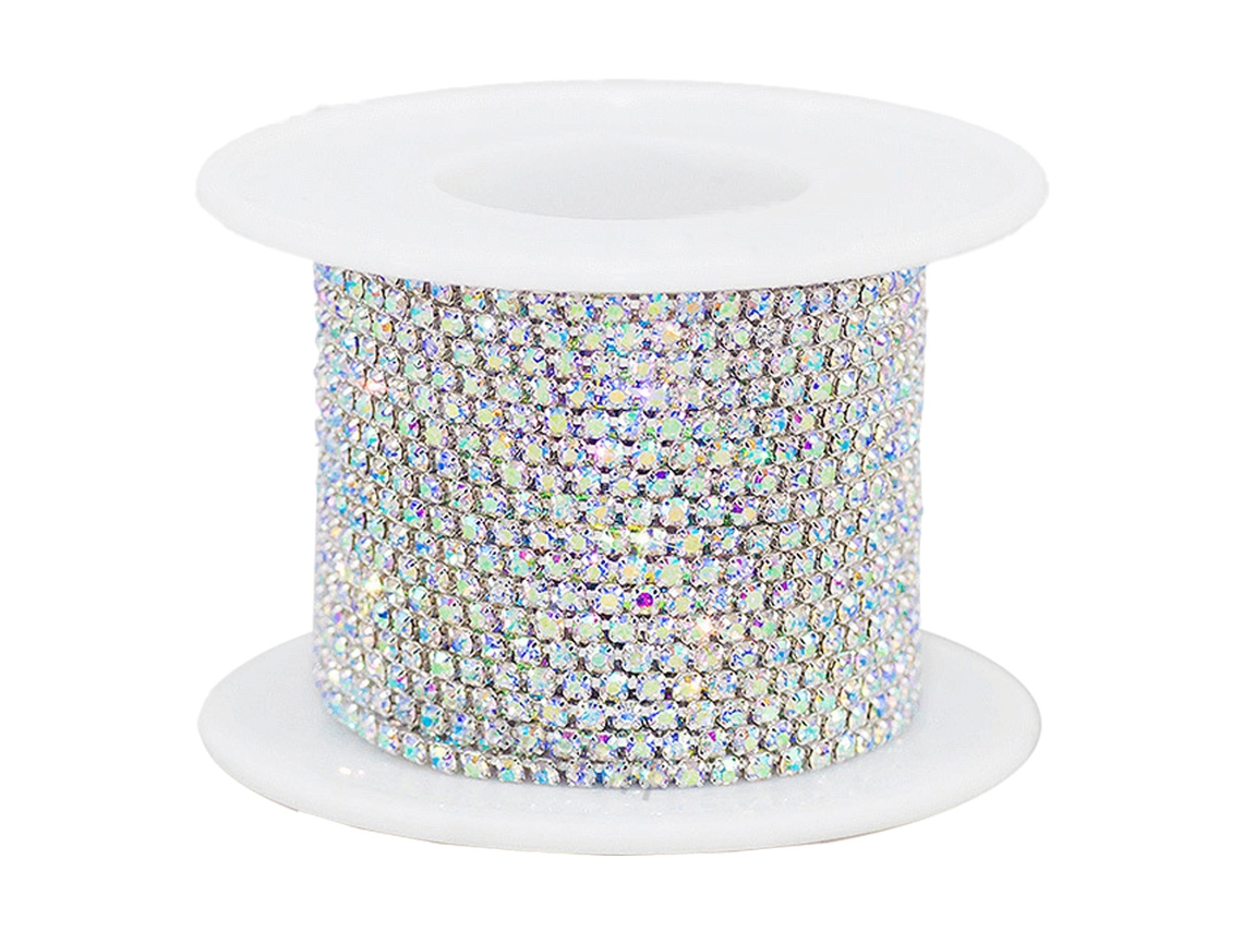 Cadena de diamantes de imitación - 10 yardas, 2 mm, para decoración y manualidades KOFIHETY