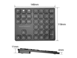 Teclado numérico inalámbrico de 36 teclas, portátil para computadoras de escritorio, portátiles y tabletas Everley891