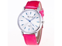 Reloj De Pulsera De Cuarzo Para Mujer Zhoulianfa Con Correa De Piel Sintética Rosa - Ocio