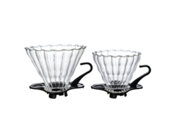 Cono de goteo con filtro de café de vidrio con base extraíble
