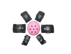 Monopatín Equilibrio Bicicleta Patinaje Casco Protección Set YUYSAN Negro Rosa Talla M (26-50kg)
