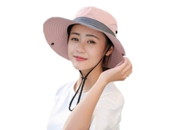 Sombrero De Sol Para Mujer Verano Protección Uv Plegable Borde Ancho Rosa