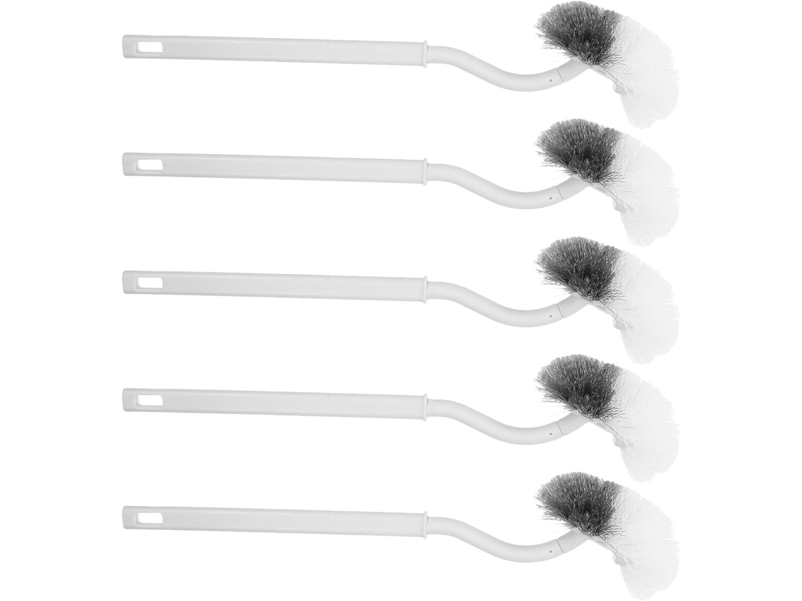 Juego de 5 escobillas de baño curvas de 40 cm con cerdas de alta densidad y mango antideslizante Gokoco