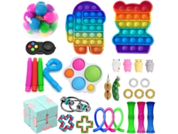 Walshlxq-30 Piezas Juguetes Sensoriales Push Bubble Juguetes De Descompresión Para Niños Adultos Ansiedad Autismo