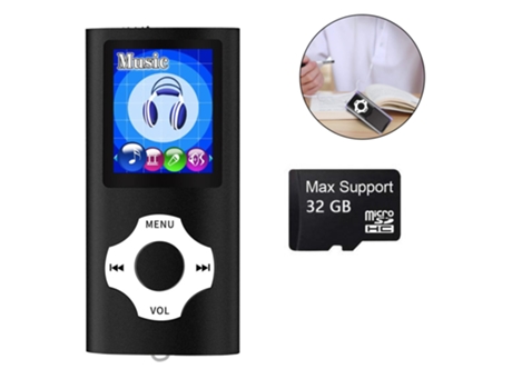 Reproductor De Mp3 Reproductor De Música Con Tarjeta De Memoria De 32Gb ELKUAIE