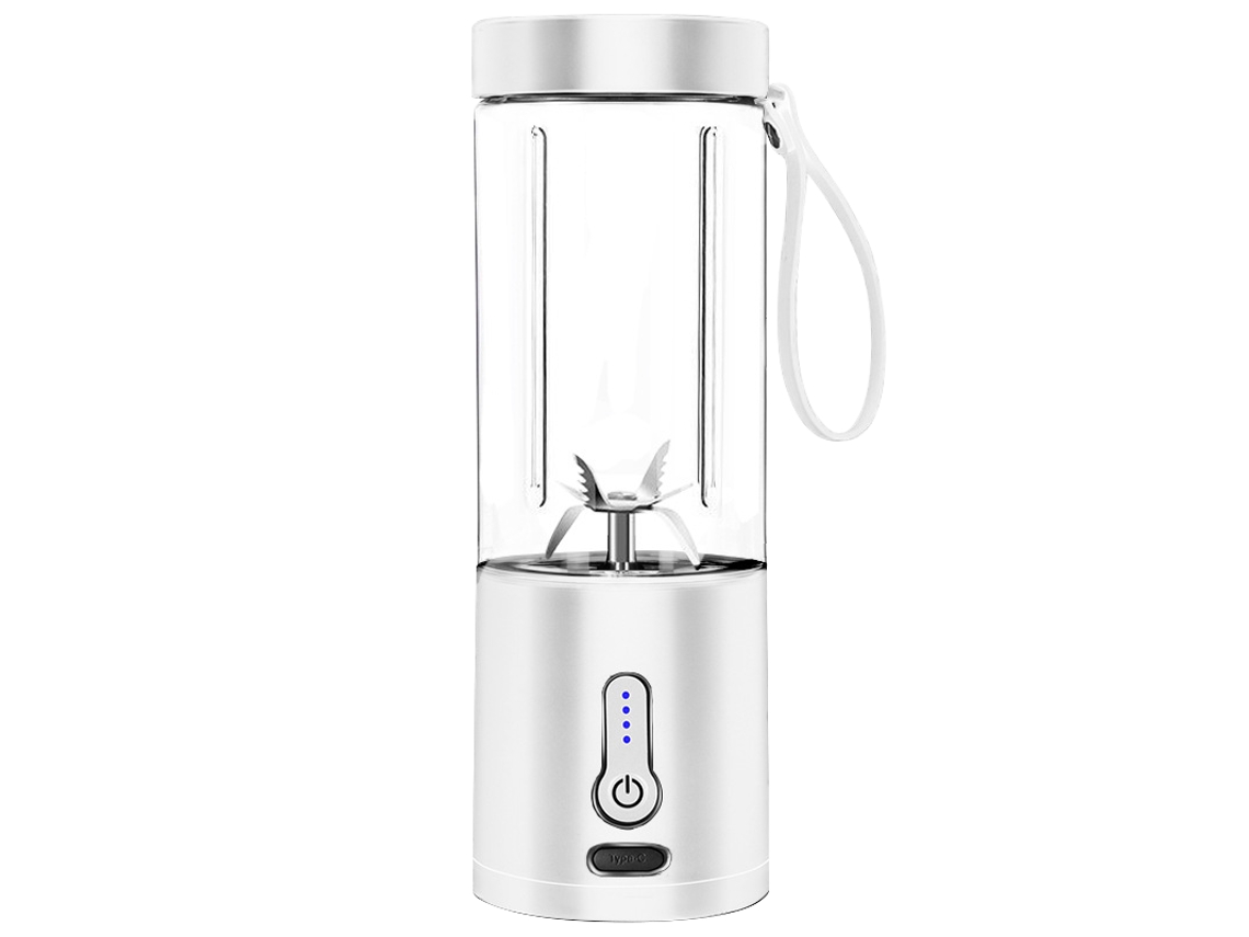 (Blanco) Mini exprimidor eléctrico portátil, multifuncional, de acero inoxidable para la cocina