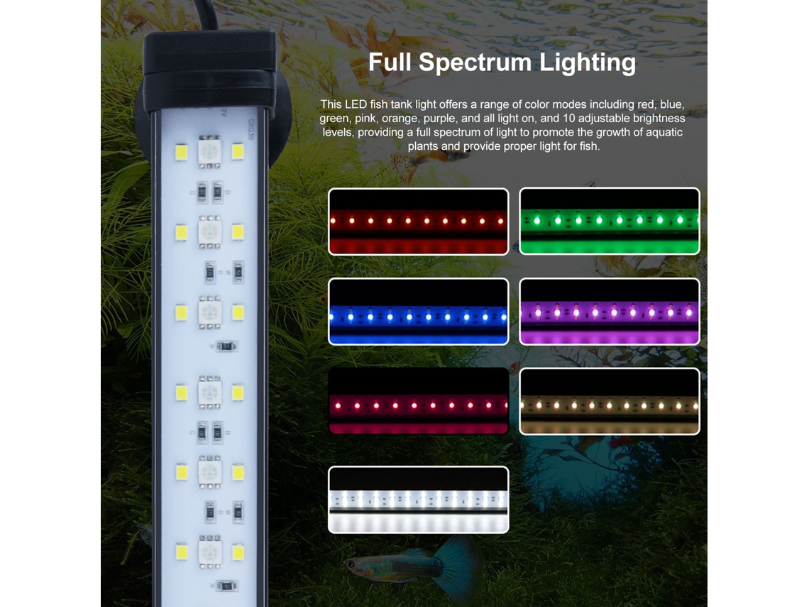 2026-luz Led Acuario Espectro Completo 24/7 Con Temporizador Y Controlador Externo Ajustable Brillo Para Peces Y Plantas
