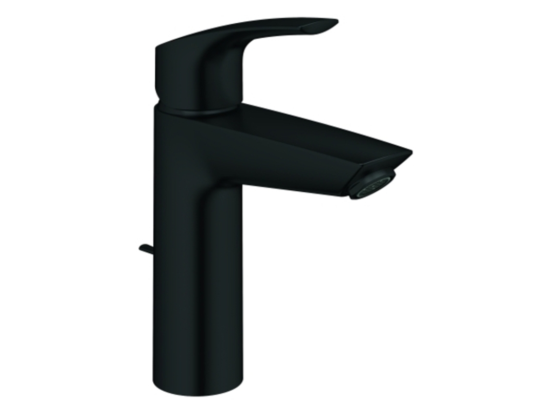 Grohe Eurosmart Mezclador Monomando De Lavabo, Tamaño M, Proyección 121mm, Desagüe Automático, Ecomode, 23393243e, Color Negro Mate