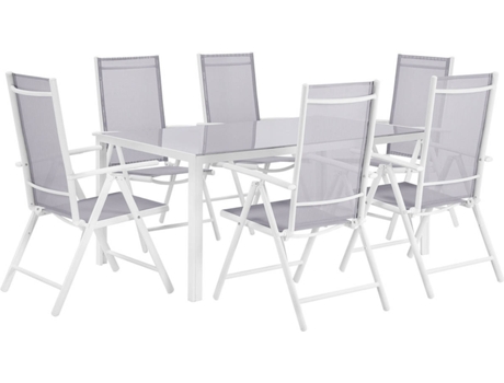 Conjunto de jardín gris en aluminio para 6 personas BELIANI Catania