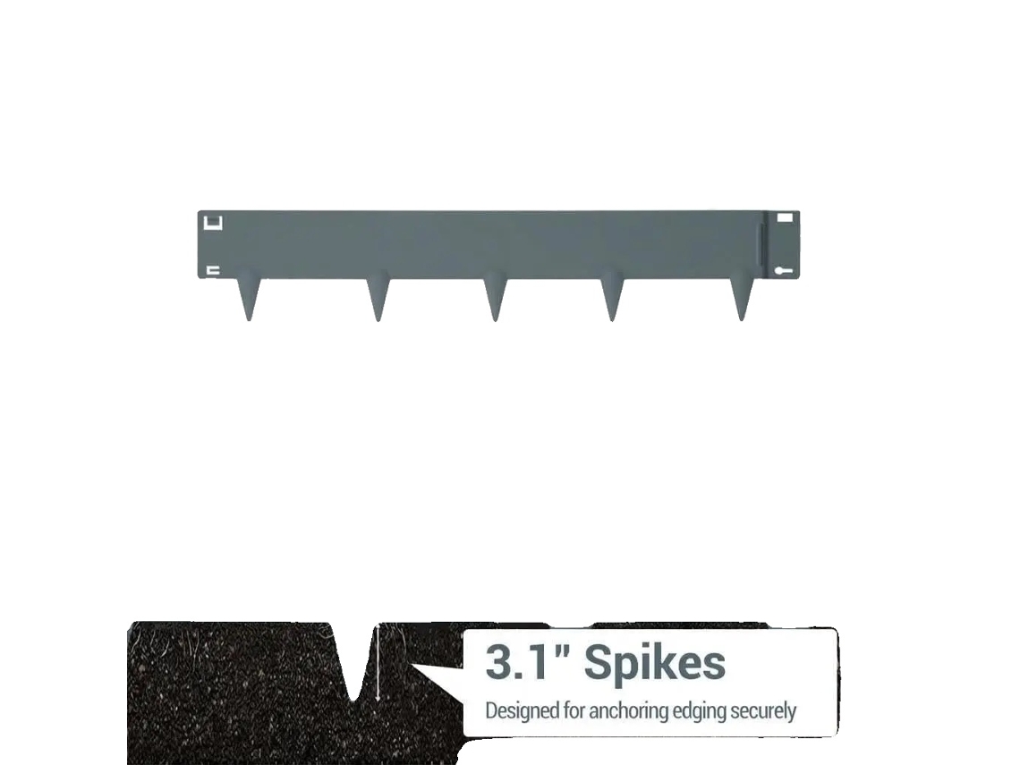 Borde metálico para paisajismo, resistente a la corrosión, diseño flexible, 5 piezas - 39 x 6,15 pulgadas