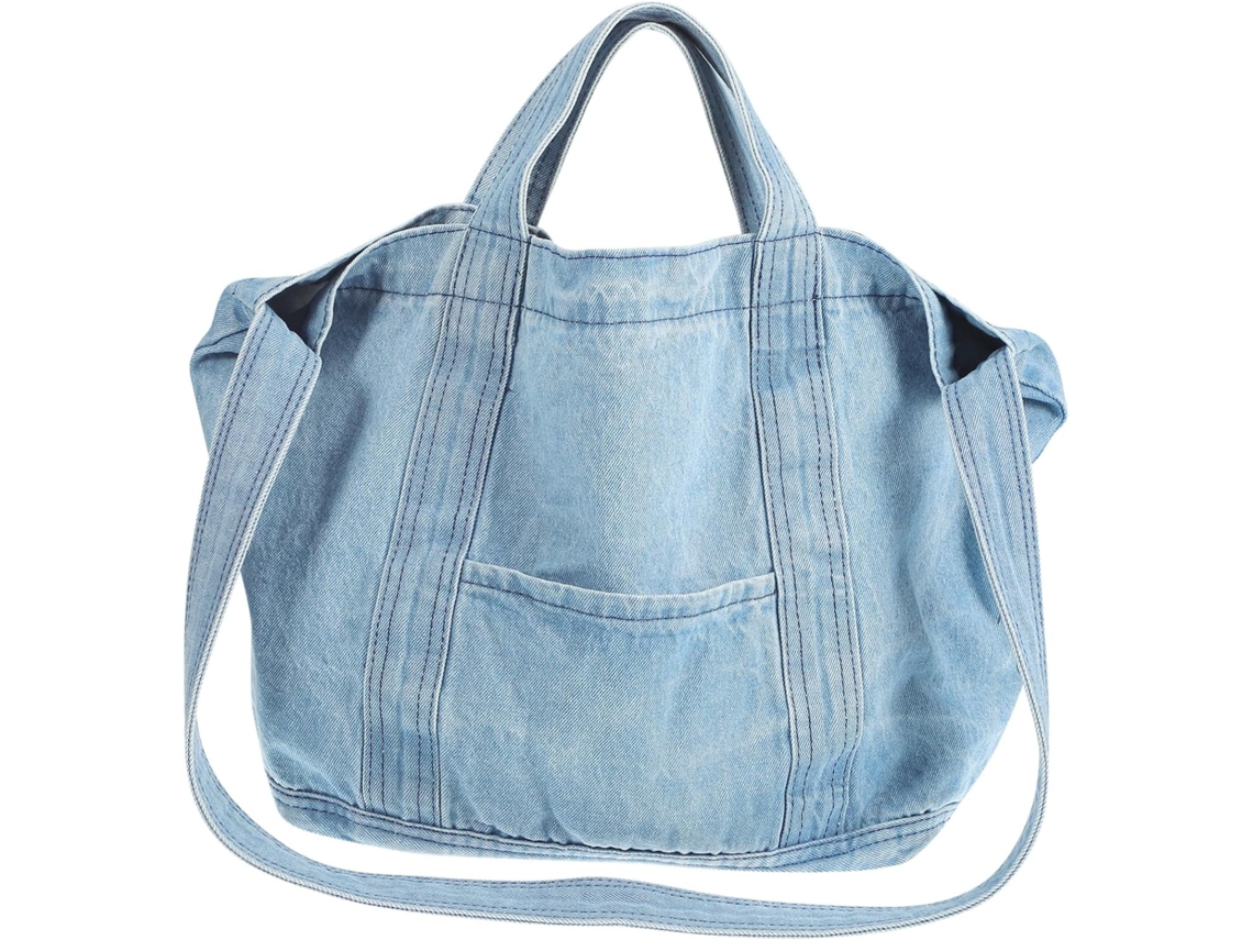 Bolso De Hombro De Mezclilla Retro Para Mujer Con Asa De Gran Capacidad.
